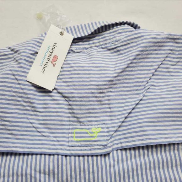 New womens 2 6 10 12 Vineyard Vines seersucker Harbor romper Breaker Blue Stripe - Picture 7 of 10